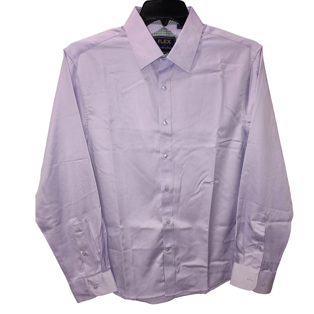 Flex Dress‎ Shirt Luxury Collection Design in Italy Lavender Small